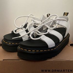 Doc Martens Nartilla Platform White Lace Up Sandals Womens Size 6